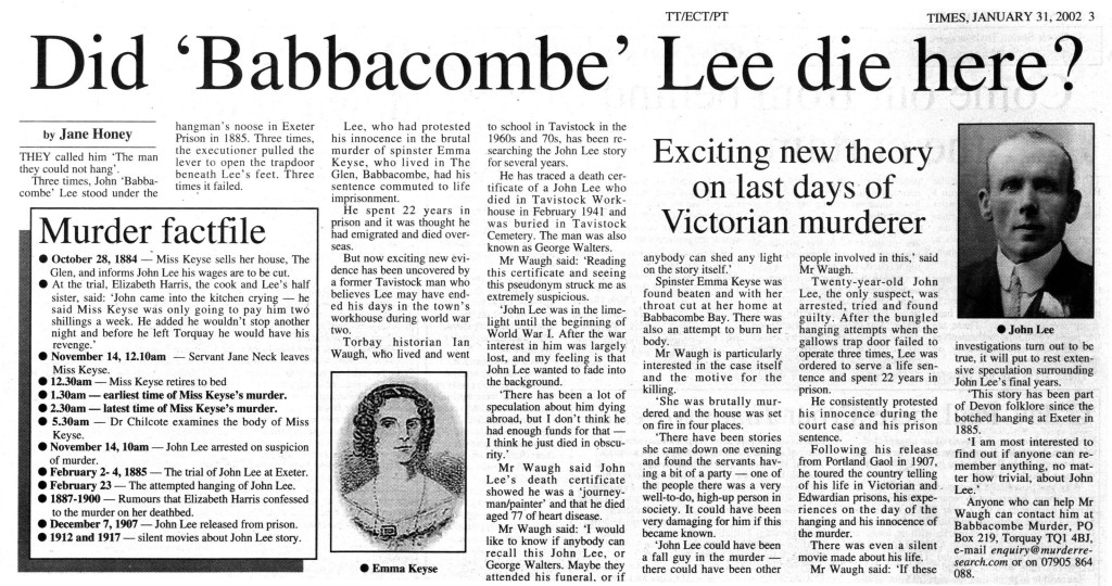 Tavistock Times 31 January 2002